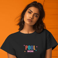 Pool swimming summer typography black mum T-Shirt