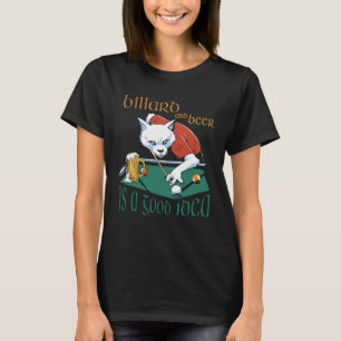 Pool table and a beer pool player fox billiards T-Shirt