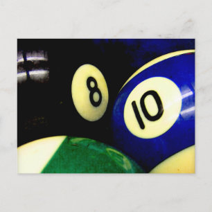 Pool Table Balls Grunge Style Postcard