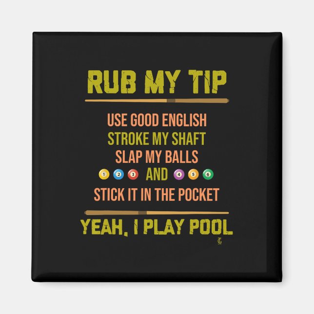 Pool Table Billiard Player Sports Billiard Gift  Magnet (Front)