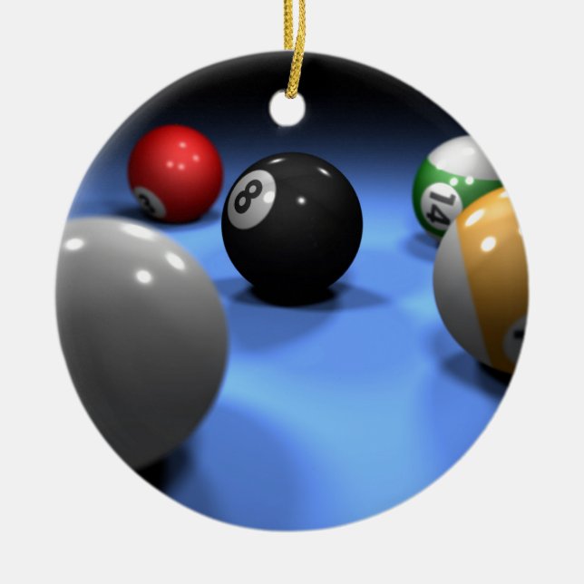 Pool Table Ceramic Tree Decoration (Front)