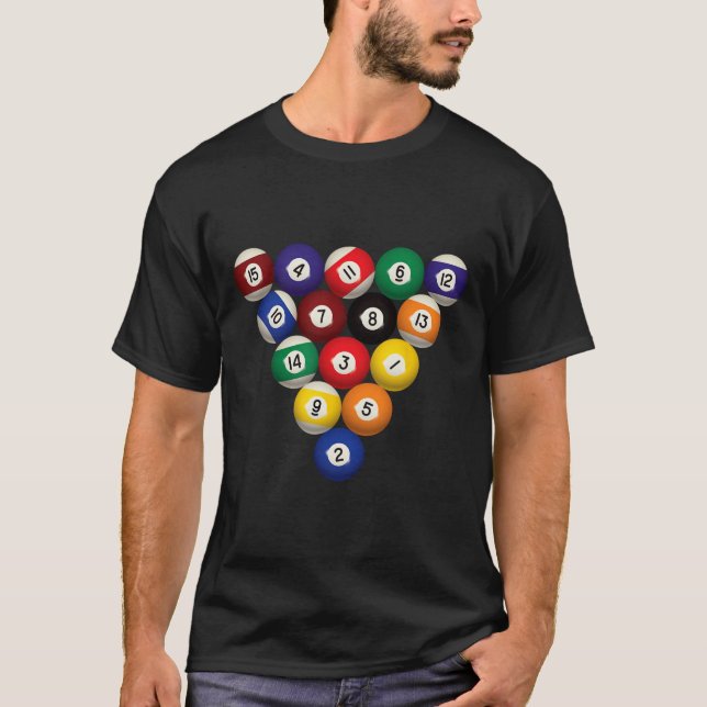 Pool Table Funny Pool Player Billiards Halloween C T-Shirt (Front)