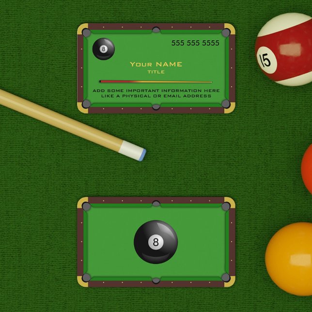 Pool Table Green Business Card (Creator Uploaded)