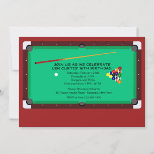 Pool Table Invitation