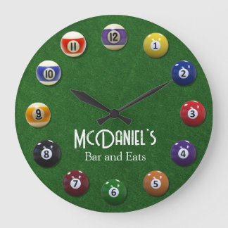 Pool Table Personalised Billiards Large Clock