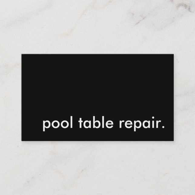 pool table repair. business card (Front)