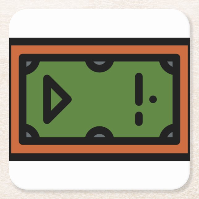 pool-table square paper coaster (Front)