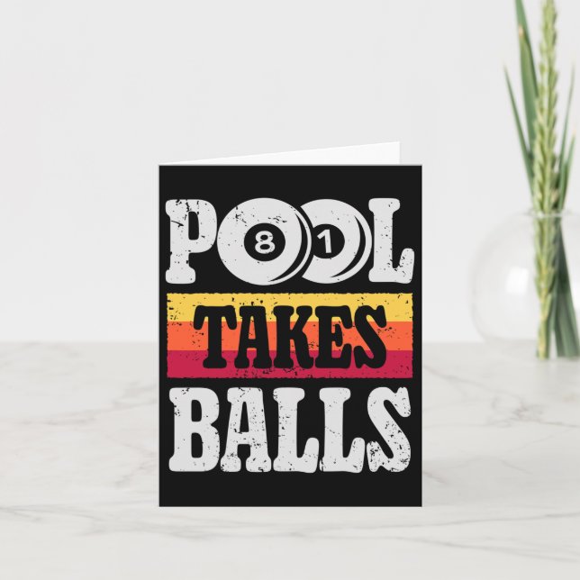 Pool Takes Funny Billiards Player 8 Ball Gifts Vin Card (Front)