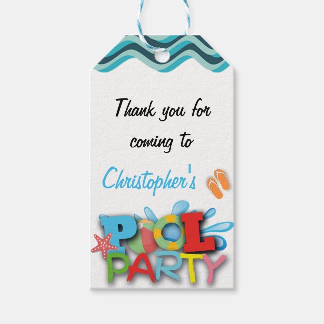 Pool Thank You Gift Tag (Front)