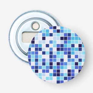 Pool Tiles, Blue Mosaic Tiles, Geometric Pattern Bottle Opener