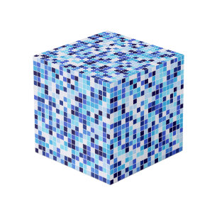 Pool Tiles, Blue Mosaic Tiles, Geometric Pattern Cube
