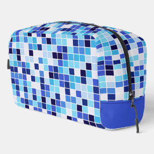 Pool Tiles, Blue Mosaic Tiles, Geometric Pattern Dopp Kit