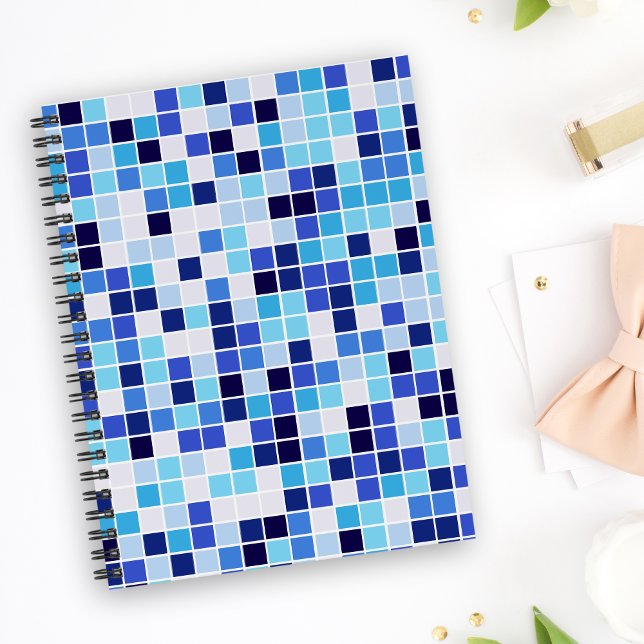 Pool Tiles, Blue Mosaic Tiles, Geometric Pattern Notebook (Creator Uploaded)