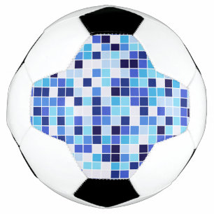 Pool Tiles, Blue Mosaic Tiles, Geometric Pattern Soccer Ball