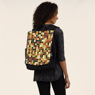 Pool Tiles, Brown Mosaic Tiles, Geometric Pattern Backpack