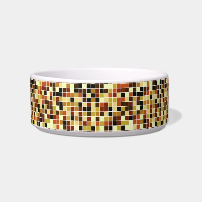 Pool Tiles, Brown Mosaic Tiles, Geometric Pattern Bowl (Front)
