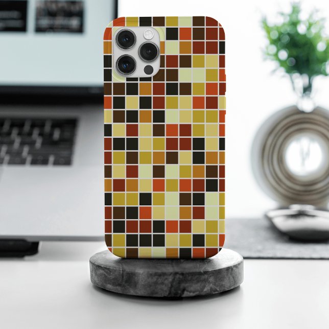 Pool Tiles, Brown Mosaic Tiles, Geometric Pattern Case-Mate iPhone Case (Creator Uploaded)