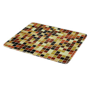 Pool Tiles, Brown Mosaic Tiles, Geometric Pattern Cutting Board