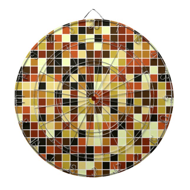 Pool Tiles, Brown Mosaic Tiles, Geometric Pattern Dartboard (Front)