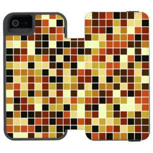 Pool Tiles, Brown Mosaic Tiles, Geometric Pattern Incipio Watson™ iPhone 5 Wallet Case