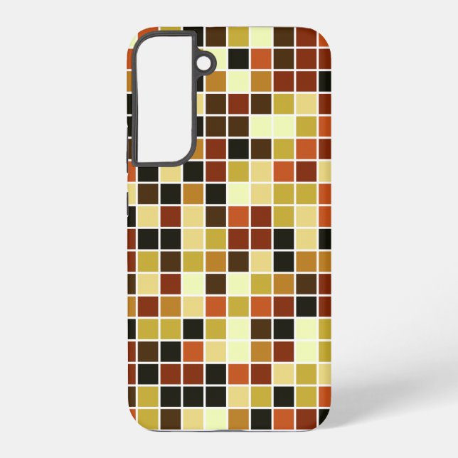 Pool Tiles, Brown Mosaic Tiles, Geometric Pattern Samsung Galaxy S22+ Case (Back)