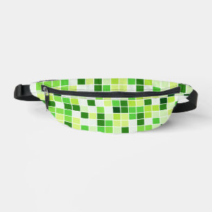 Pool Tiles, Green Mosaic Tiles, Geometric Pattern Bum Bags