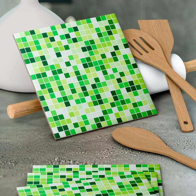Pool Tiles, Green Mosaic Tiles, Geometric Pattern Ceramic Tile (Creator Uploaded)
