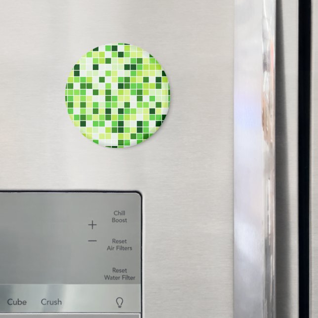 Pool Tiles, Green Mosaic Tiles, Geometric Pattern Magnet (In Situ (Fridge))