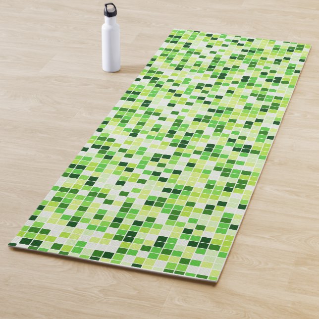 Pool Tiles, Green Mosaic Tiles, Geometric Pattern Yoga Mat (In Situ)