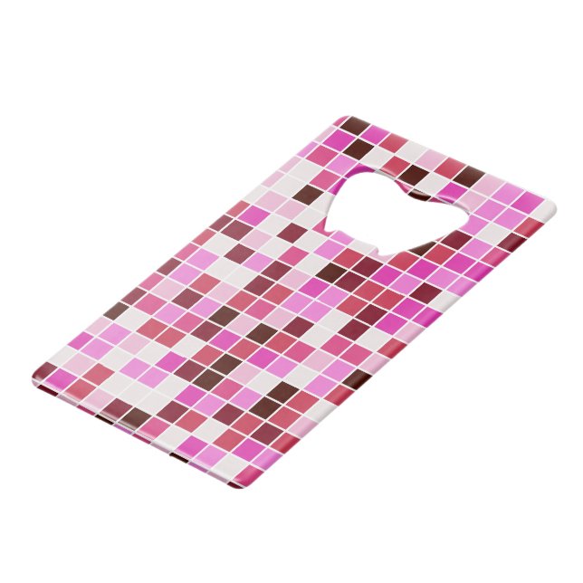 Pool Tiles, Pink Mosaic Tiles, Geometric Pattern (Front Angled)