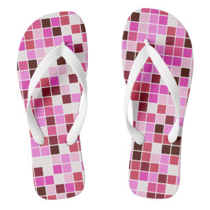 Pool Tiles, Pink Mosaic Tiles, Geometric Pattern Thongs