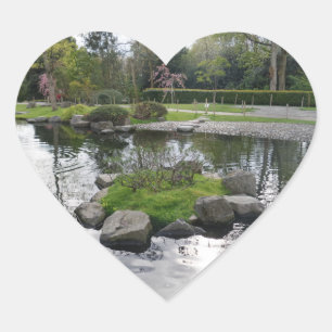 Pool & Trees Heart Sticker