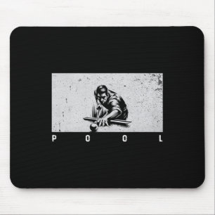 Pool Vintage Billiards Pool Player Funny Billiards Mouse Pad