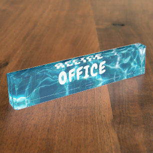 Pool Water Background Acrylic Name Plate