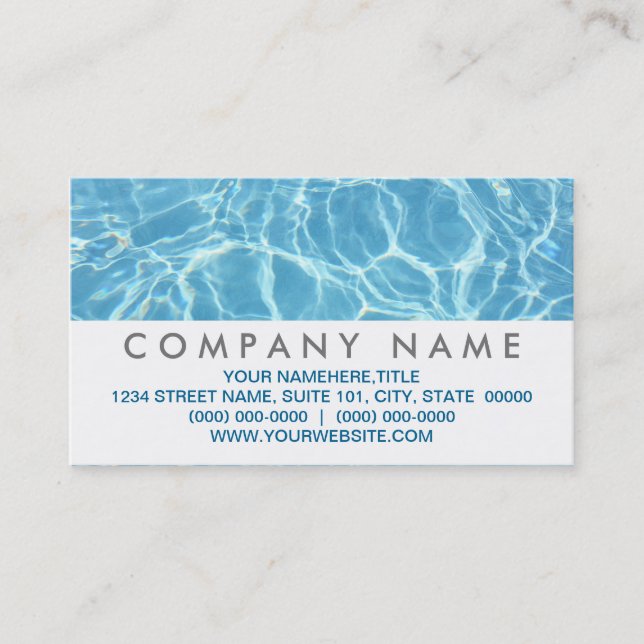 Pool Water Business Cards (Front)