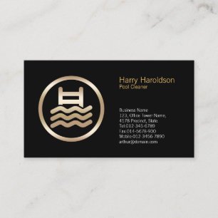 Pool Water Icon Pool Cleaner Business Card