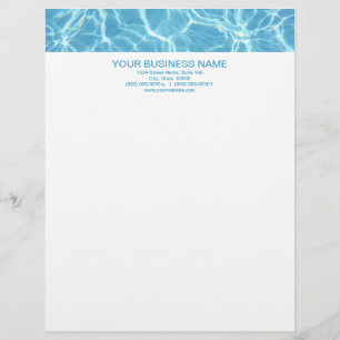 Pool Water Letterhead Template