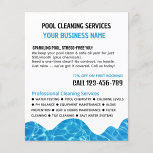 POOL Water, Swimming Pool Cleaning Advertising Fly Flyer