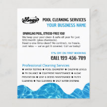 POOL Water, Swimming Pool Cleaning Advertising Fly