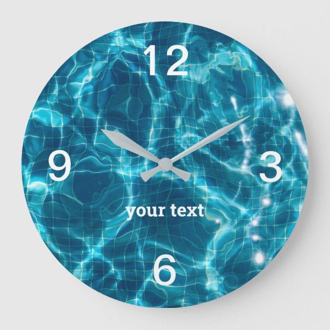Pool Water with Your Text Acrylic Wall Clock (Front)