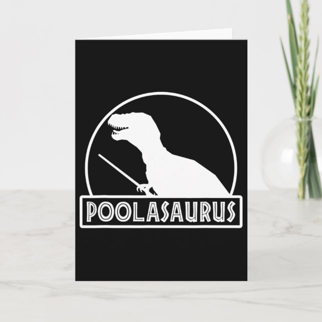 Poolasaurus Billiard Player Dinosaur Snooker Eight Card (Front)