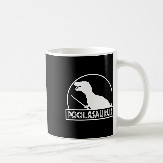 Poolasaurus Billiard Player Dinosaur Snooker Eight Coffee Mug (Right)