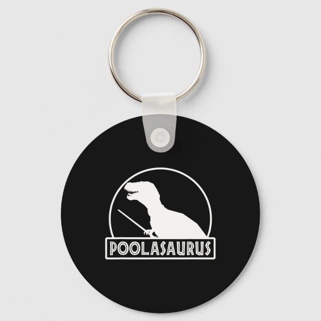 Poolasaurus Billiard Player Dinosaur Snooker Eight Key Ring (Front)