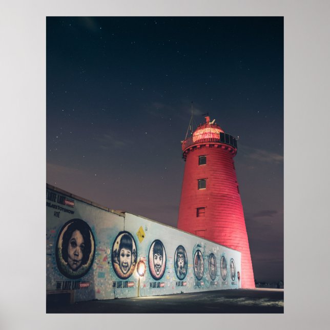 Poolbeg Lighthouse, Dublin Bay, Ireland Poster (Front)