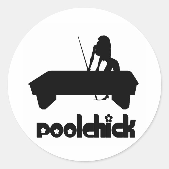 PoolChick Logo Classic Round Sticker (Front)