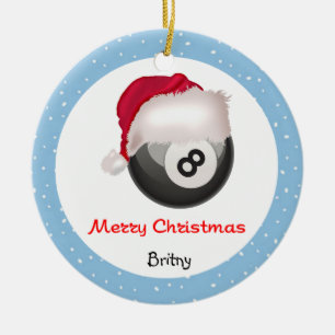 PoolChick Merry Christmas Santaball Personalise Ceramic Tree Decoration