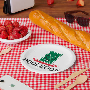 Poolroom Billiards Classic 8 Ball Paper Plate