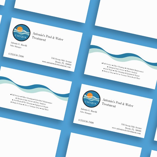 Pools and Water Treatment Company Business Card (Creator Uploaded)