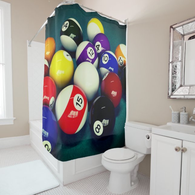 Pools Balls Shower Curtain (In Situ)