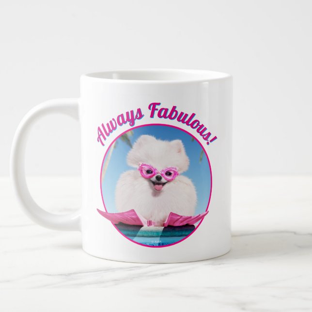 Poolside Dog In Flippers Large Coffee Mug (Left)